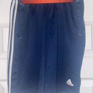 Adidas Blue Athletic Shorts with Side Stripes
